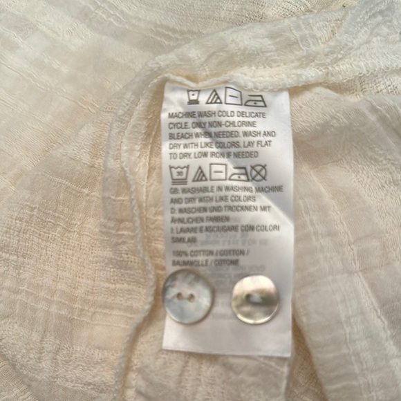 Joan Rivers Textured Gauge Boyfriend shirt button down,W size 2X color Ivory New - Picture 5 of 5